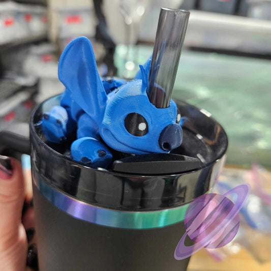 BLUE ALIEN-3D PRINTED STRAW BUDDY