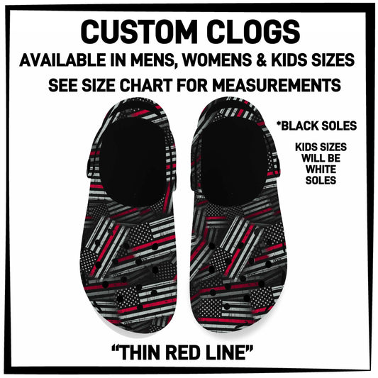 RTS - Thin Red Line Custom Clogs