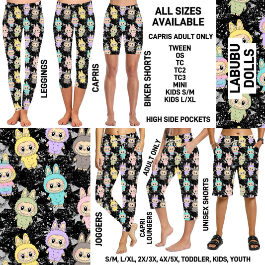 RTS - Labubu Dolls Leggings with High Side Pockets
