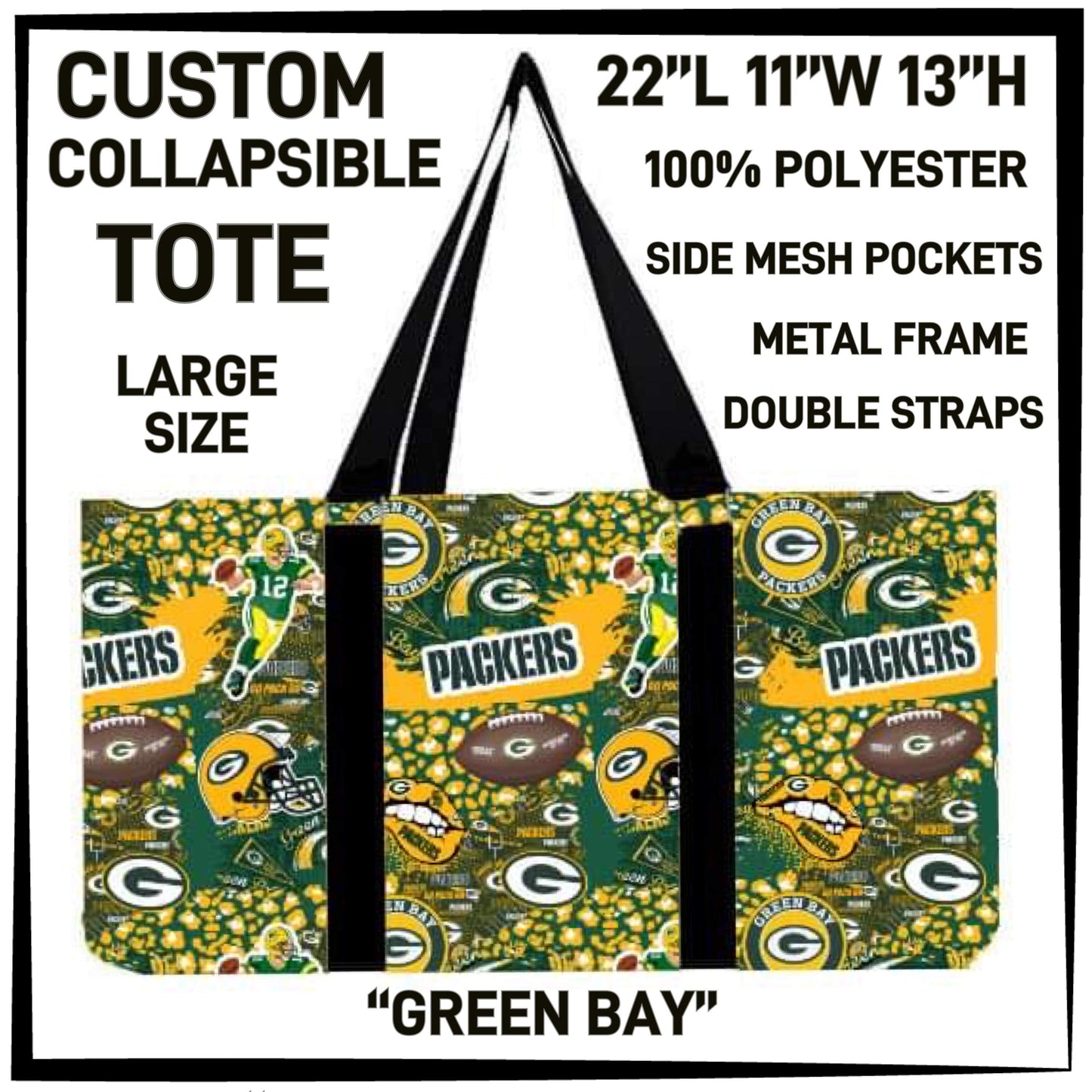 RTS - Green Bay Collapsible Tote
