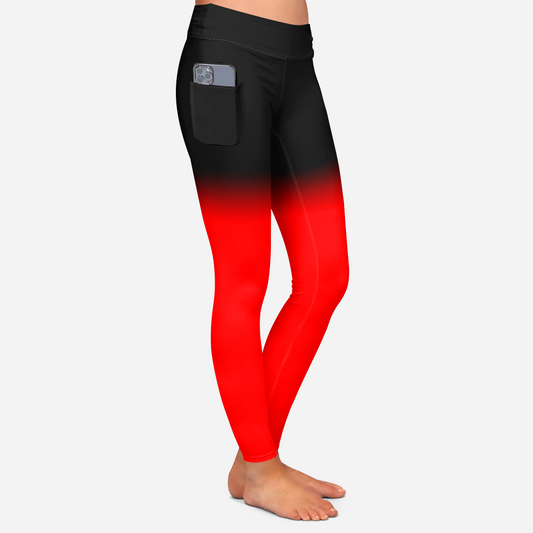 CHERRY RED OMBRE-CAPRI W/ POCKETS