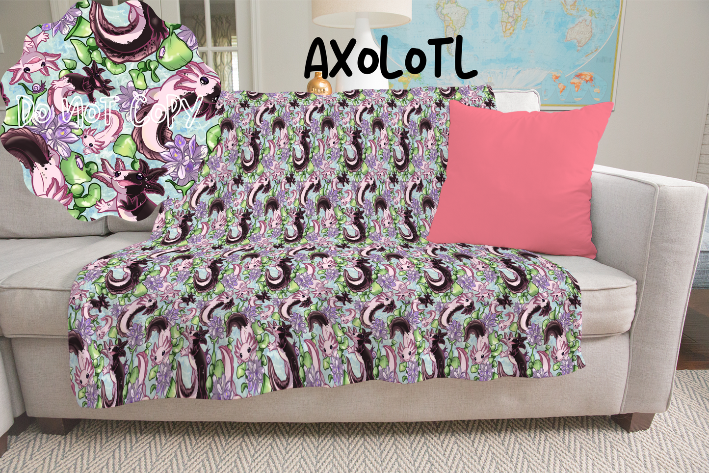 AXOLOTL- GIANT SHAREABLE THROW BLANKETS