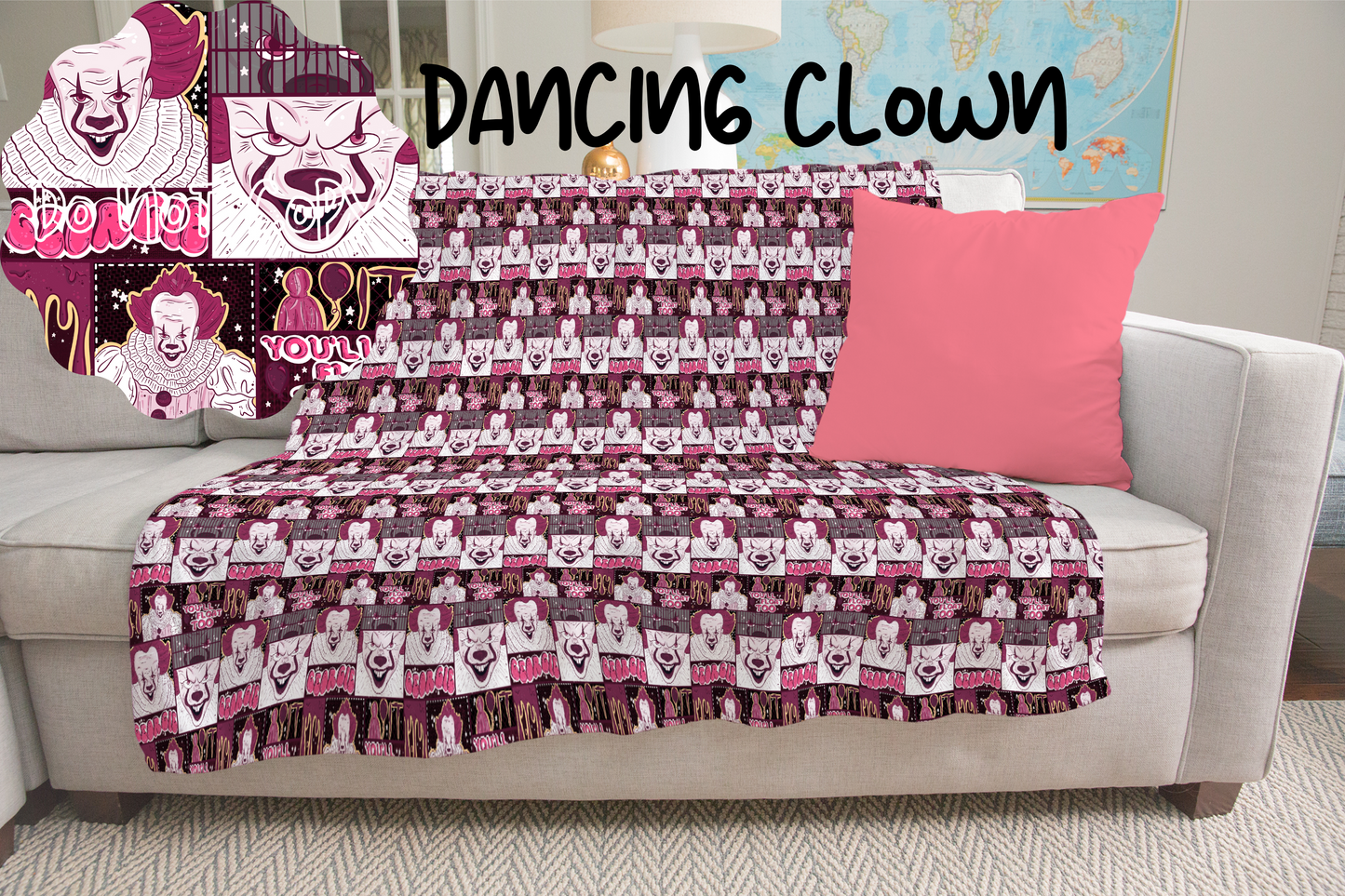 DANCING CLOWN - GIANT SHAREABLE THROW BLANKETS
