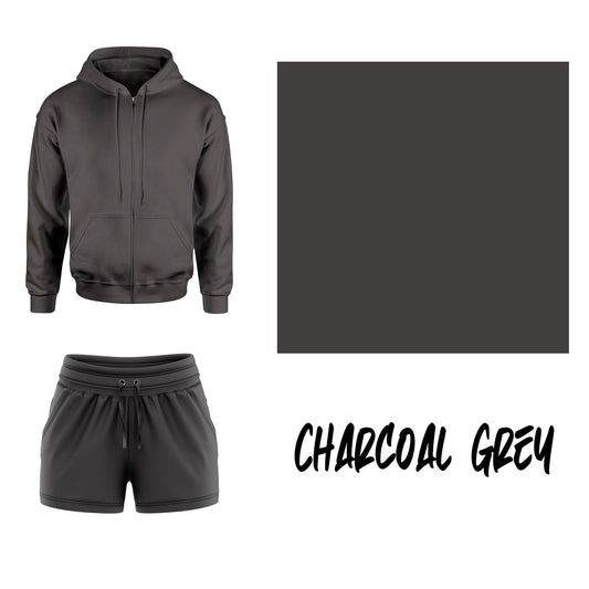 CHARCOAL GREY FRONT ZIP HOODIE