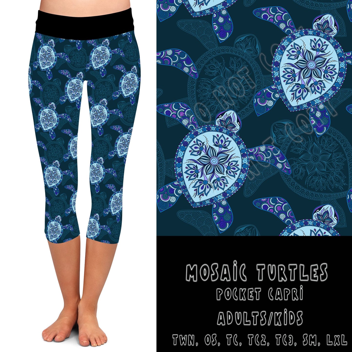 BATCH 68- MOSAIC TURTLE-LEGGINGS/CAPRI/JOGGER