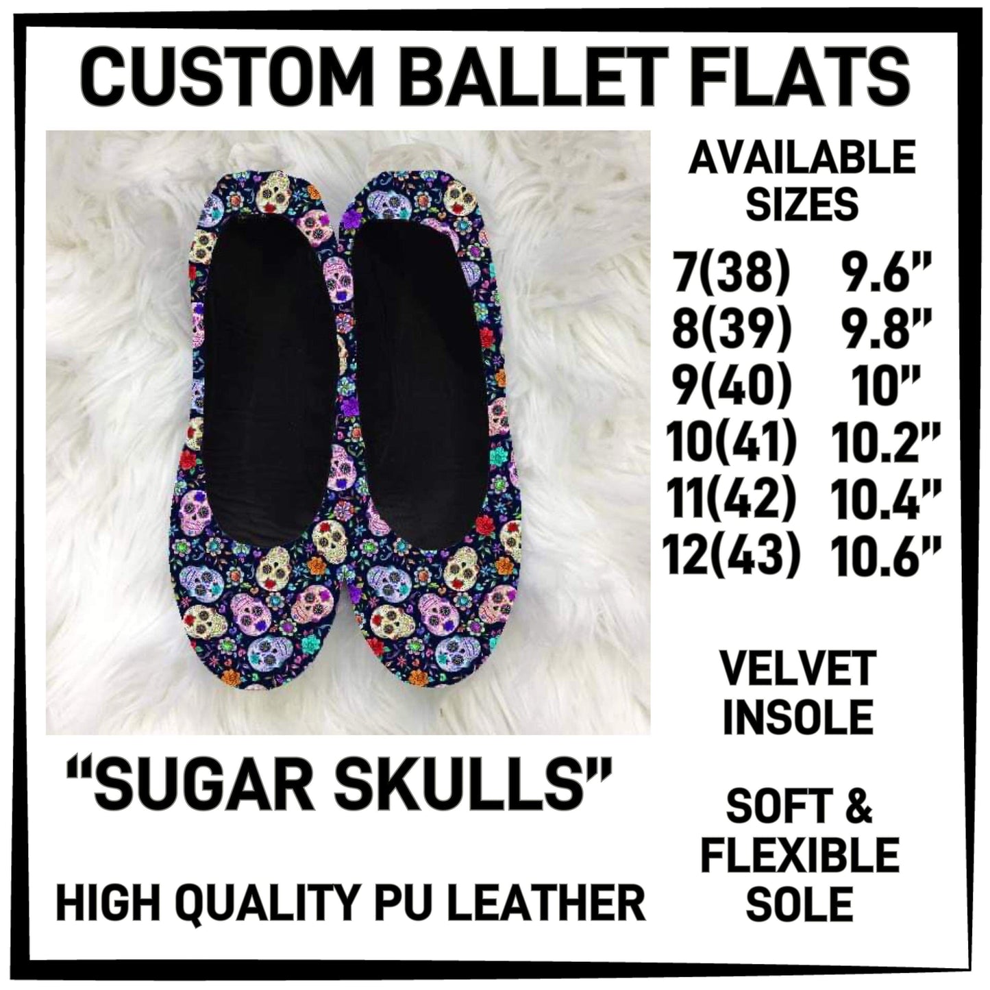 RTS - Sugar Skulls Ballet Flats