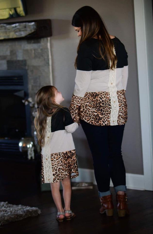 Leopard Lace Back top