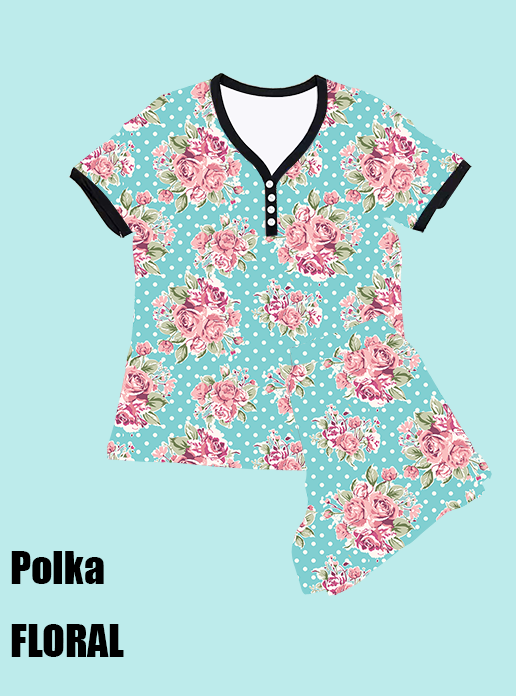 SHORTS PJ RUN- POLKA FLORAL
