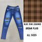 LEGGING JEAN RUN-BROWN PLAID (ACTIVE BACK POCKETS)