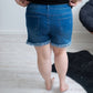 DISTRESSED STRETCH JEAN SHORTS