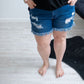 DISTRESSED STRETCH JEAN SHORTS
