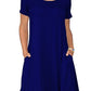 SOLID NAVY POCKET DRESS