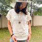 BLACK RUFFLE HALLOW TOP