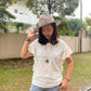 BLACK RUFFLE HALLOW TOP