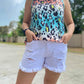 DISTRESSED WHITE JEAN SHORTS