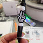 Peace Skeleton Hand Silicone Beaded Pen or Keychain