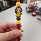 Beauty w/ Rose Silicone Beaded Pen or Keychain