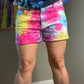TIE DYE JEAN SHORTS