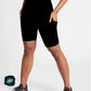 CONCEAL CARRY RUN- SOLID BLACK BIKER SHORTS