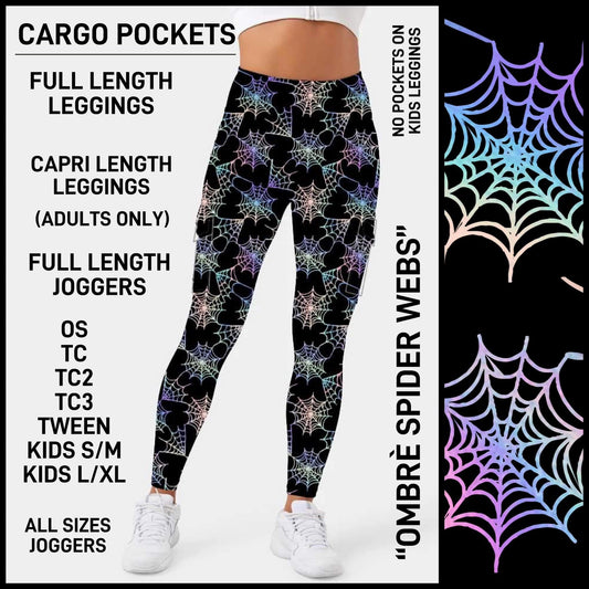 RTS - Ombre Spider Webs Leggings with Cargo Pockets