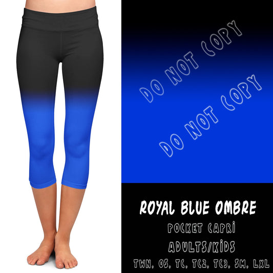 ROYAL BLUE OMBRE-CAPRI W/ POCKETS