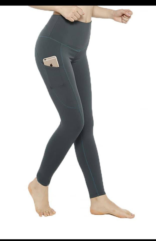 SOLID CHARCOAL COMPRESSION LEGGINGS