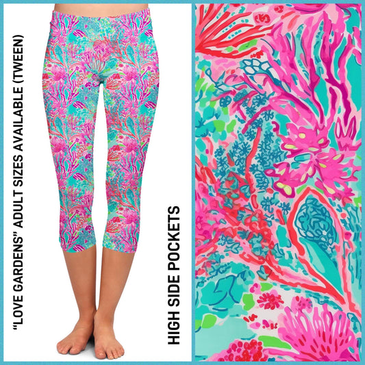 RTS - Love Gardens Capris with High Side Pockets