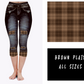 LEGGING JEAN RUN-BROWN PLAID (ACTIVE BACK POCKETS)