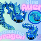 3D PRINTED BLUE ALIEN ARTICULATED DRAGON