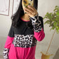 Pink Color Block Knot Tops