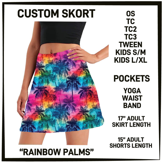 RTS - Rainbow Palms Skort with Pockets