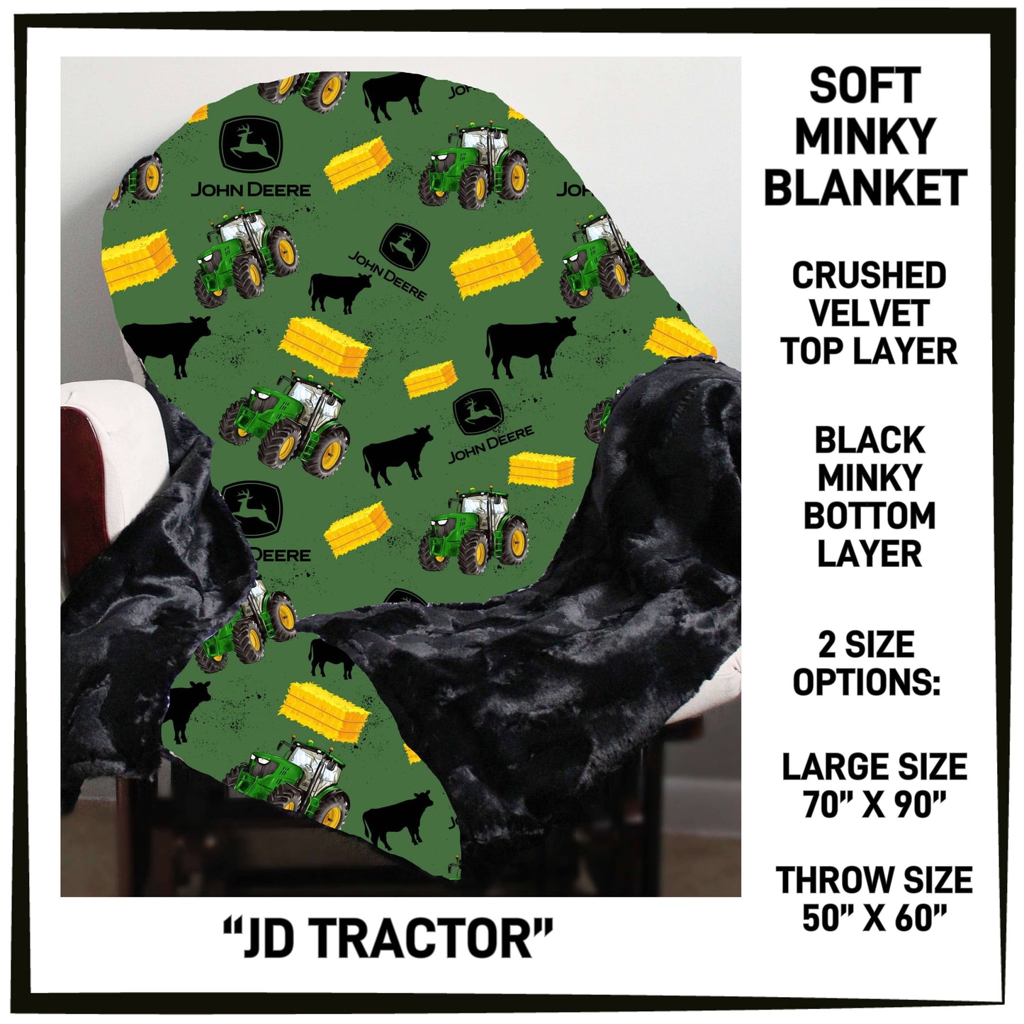 RTS - JD Tractor Minky Blanket