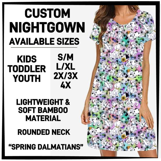 RTS - Spring Dalmatians Nightgown