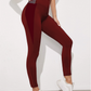 SOLID RUN-MAROON RED PANEL POCKET LEGGING