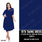 RITA SWING DRESS RUN-NAVY