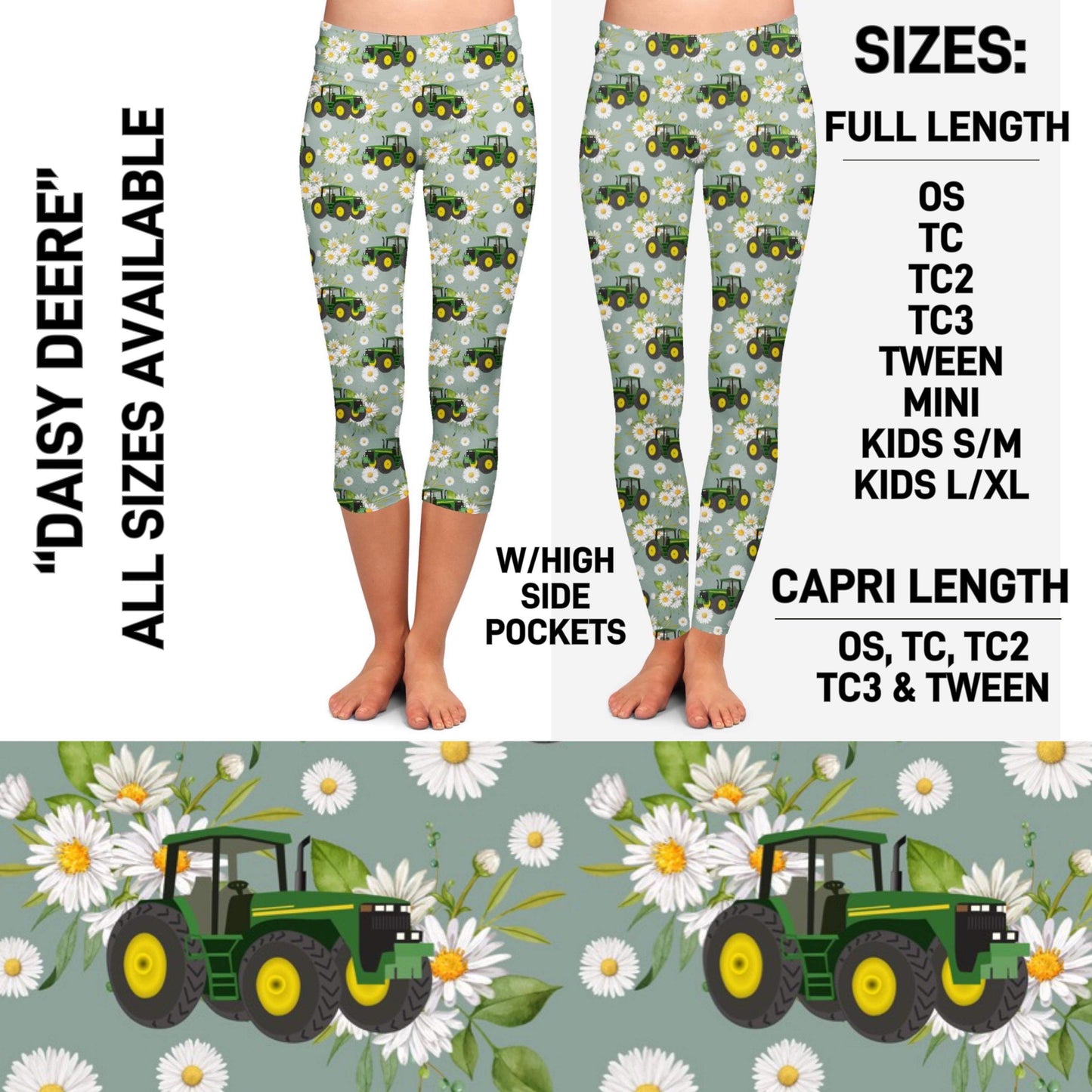 RTS - Daisy Deere Leggings & Capris with High Side Pockets