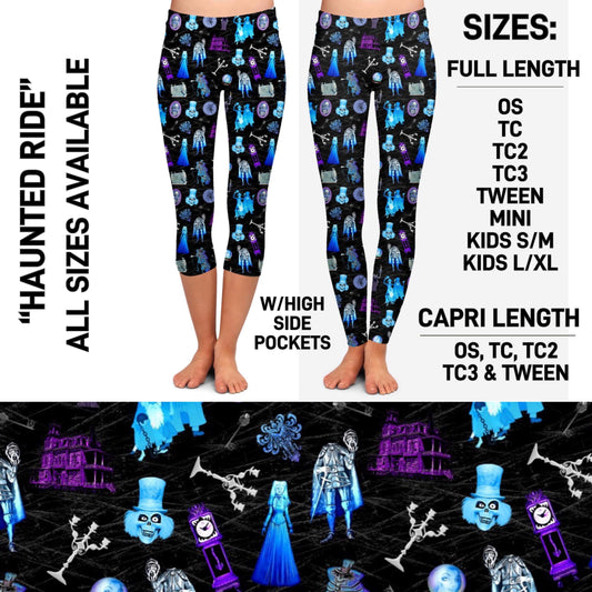 RTS - Haunted Ride Leggings & Capris with High Side Pockets