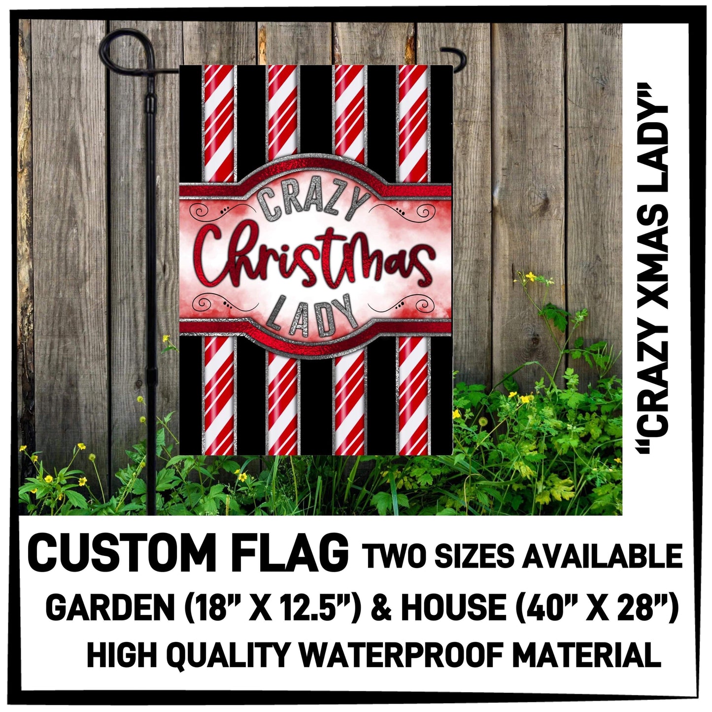 RTS - Crazy Xmas Lady Custom Flag