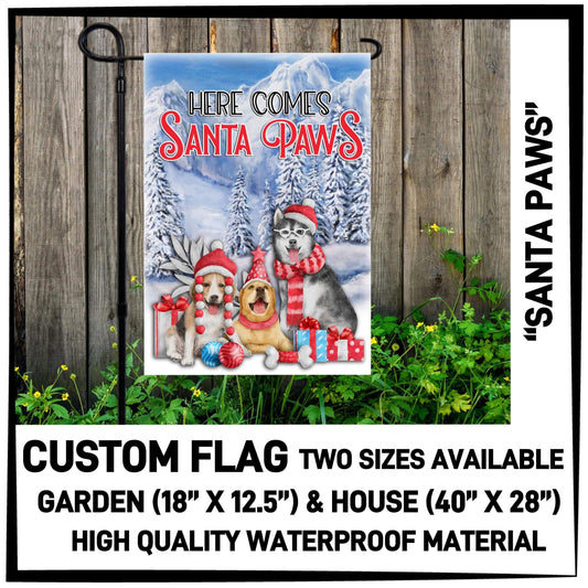 RTS - Santa Paws Custom Flag