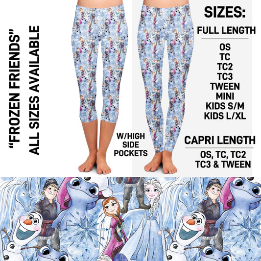 RTS - Frozen Friends Leggings with High Side Pockets