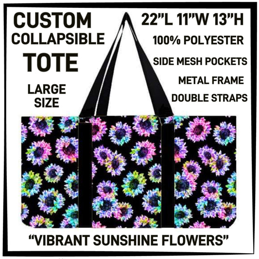 RTS - Vibrant Sunshine Flowers Collapsible Tote