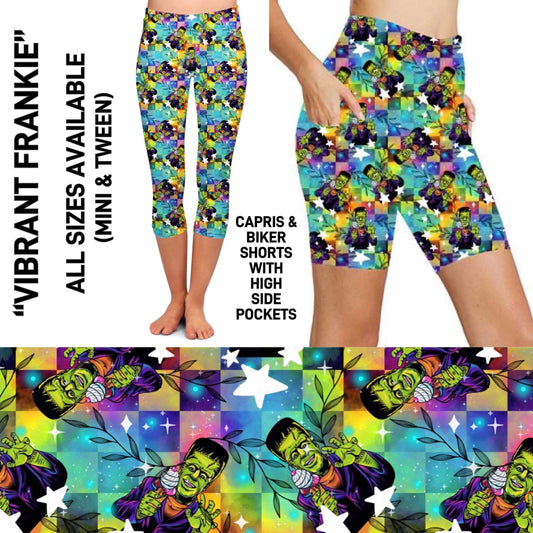 RTS - Vibrant Frankie Capris with High Side Pockets