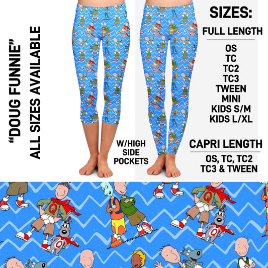 RTS - Doug Funnie Leggings & Capris with High Side Pocket
