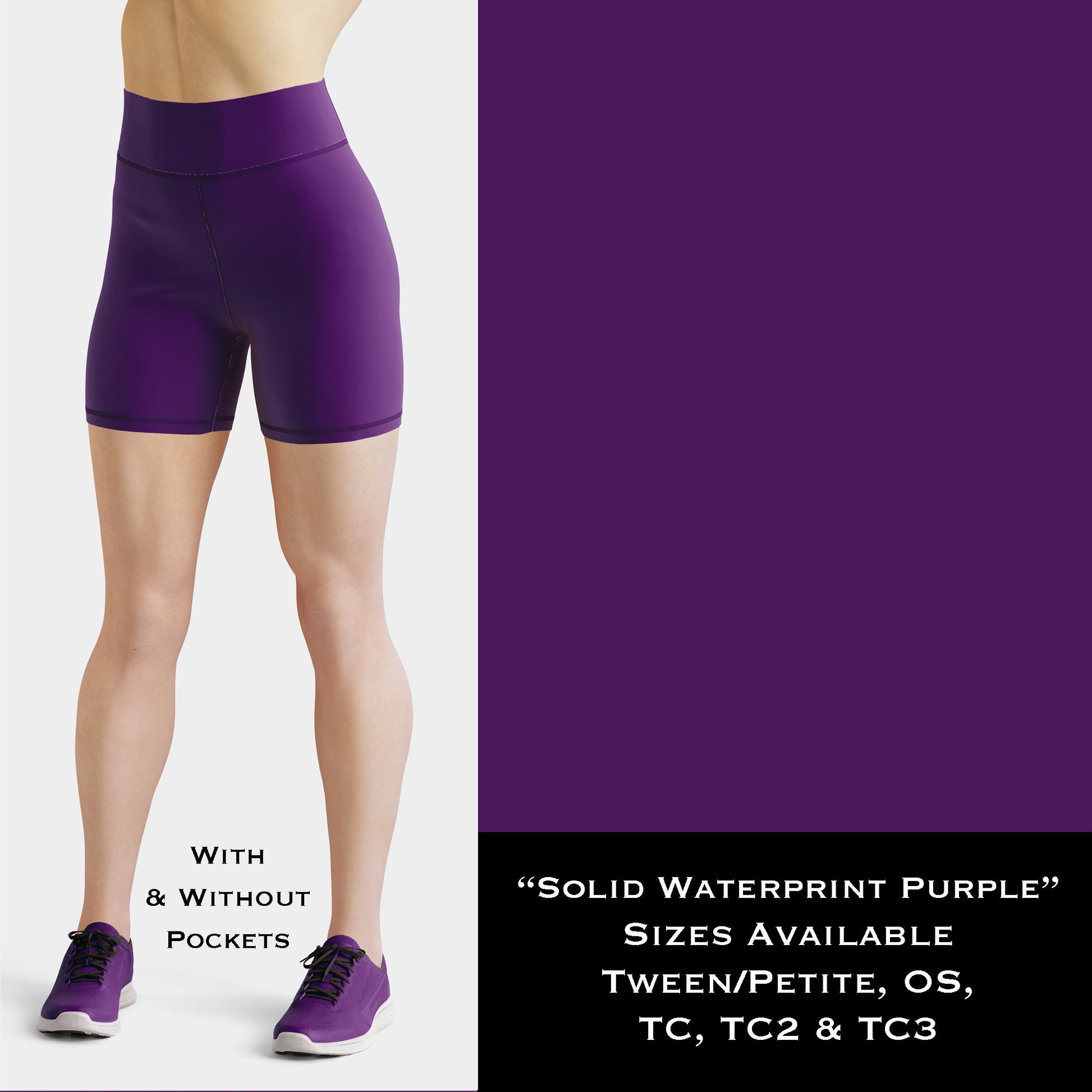 Solid PURPLE Yoga Shorts – Wolfpack Leggings