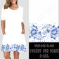 3/4 SLEEVE POCKET DRESS- VINTAGE BLUES