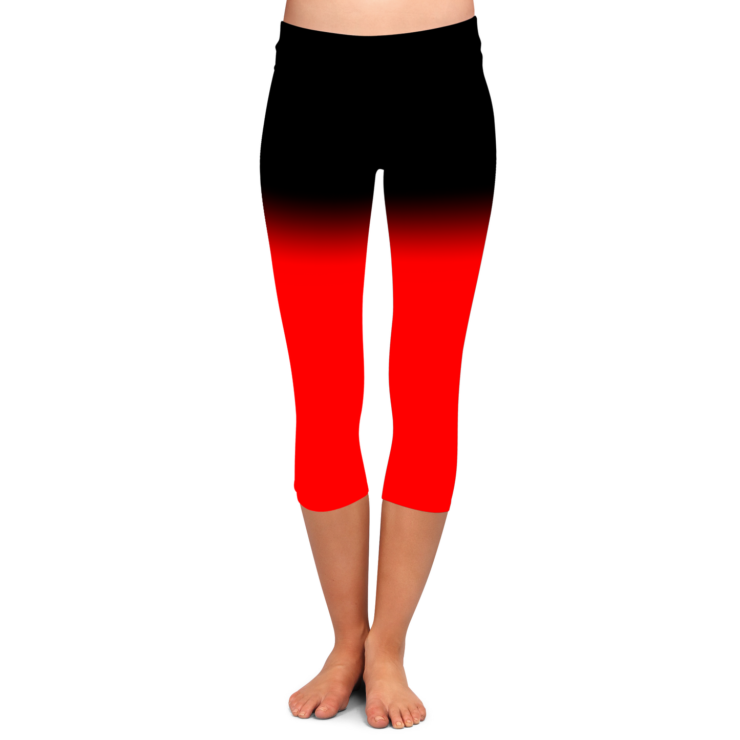 CHERRY RED OMBRE-CAPRI W/ POCKETS