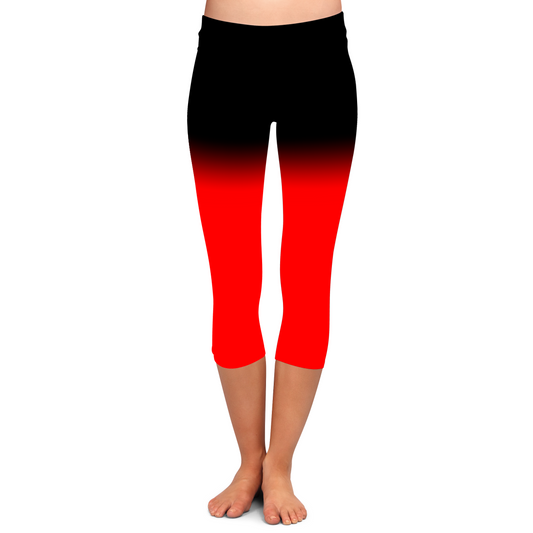 CHERRY RED OMBRE-CAPRI W/ POCKETS