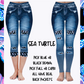 SEA TURTLE - DENIM RUN W/ BACK POCKETS - LEGGINGS/CAPRI