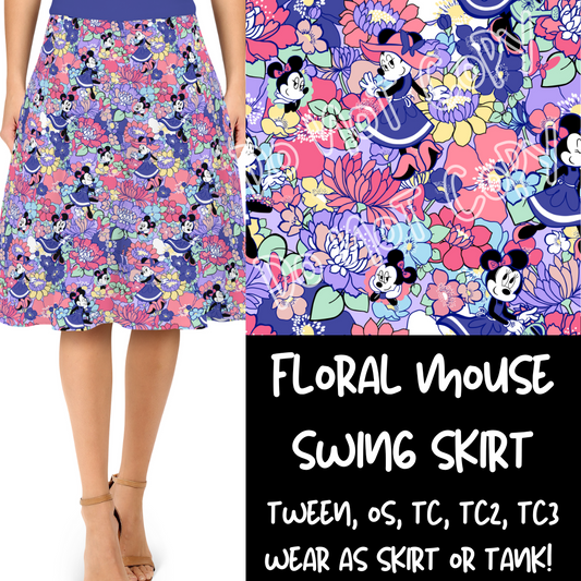 SUMMER RUN - FLORAL MOUSE - SWING SKIRT