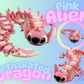 3D PRINTED PINK ALIEN ARTICULATED DRAGON